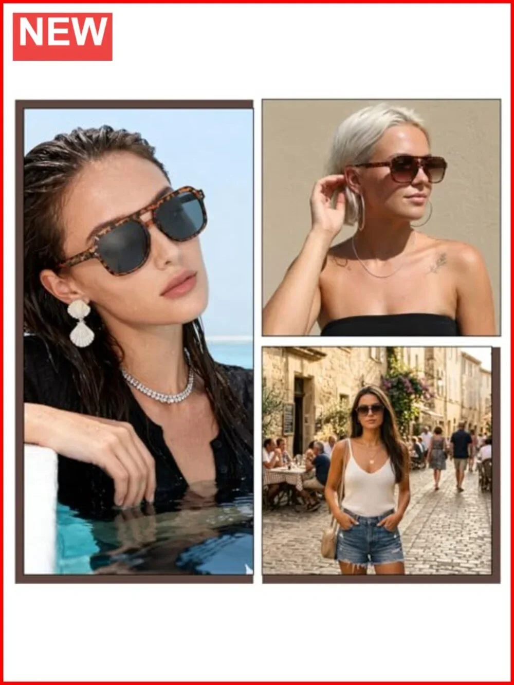 Vintage 80s 90s Retro Aviator Sunglasses - 2 Pack, UV400 Protection